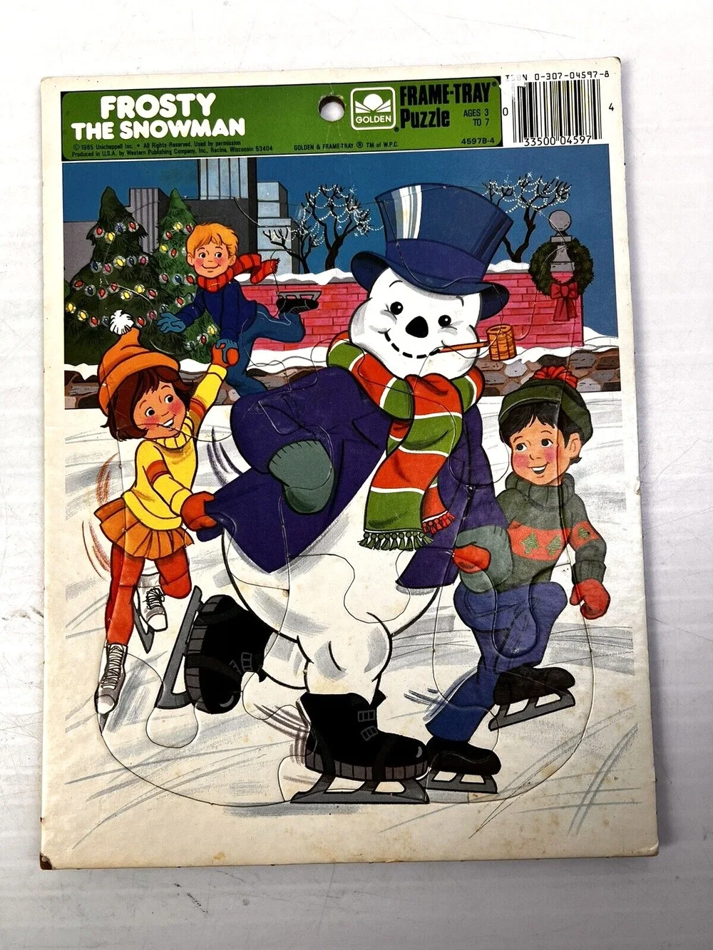 Frosty The Snowman Holiday Golden Frame Tray Puzzle Vintage 1985 Christmas